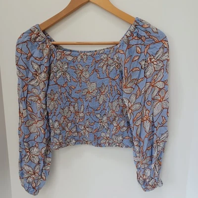 Jessica Simpson Daniela Floral Long Sleeve Smocked Top Size Small - Image 1 of 4