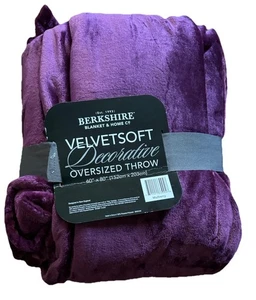 Berkshire coperta da lancio oversize decorativa morbida in velluto. Gelso. 60"x80" NUOVO. - Foto 1 di 6