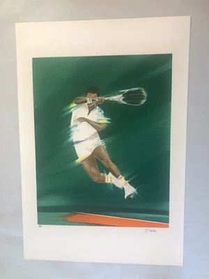 Papel Litografía Arcos Francés Victor Spahn Artista Prueba Edición Limitada “Jugador de Tenis” Foto 1 de 4