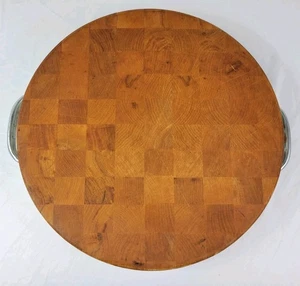 Stanley Rundes Ende Holz Koch Schneidebrett 15 x 15 2,5 Zoll - Groß Schwer  - Bild 1 von 20