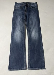 Rock 47 Mens 34x34 Wrangler Slim Boot Cut Denim Jeans Blue Western - Picture 1 of 11