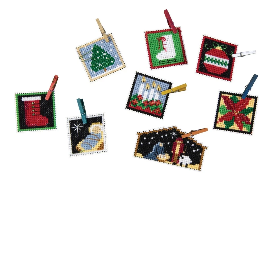 Juego de tres adornos de punto de cruz con cuentas Trilogía de Adviento 2019 Mill Hill Foto 1 de 1