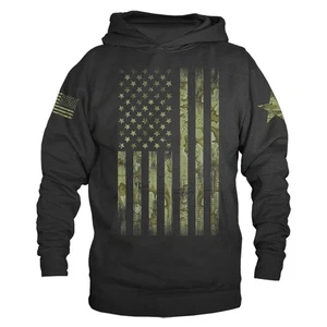Großer vertikaler Kapuzenpullover Camouflage US-Flagge American Pride Patriot patriotisch - Bild 1 von 10