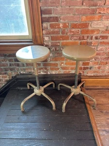 MID CENTURY INDUSTRIAL STEEL  MODERN ADJUSTRITE SWIVEL COUNTER BAR STOOL - Picture 1 of 8