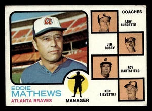 1973 Topps Braves Field Leaders (Eddie Mathews) #237 VG-EX Orange - Picture 1 of 2