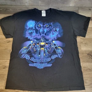 2012 Sturgis Black Hills Rallye Wolf Motorrad Grafik Shirt Herren Large schwarz - Bild 1 von 11