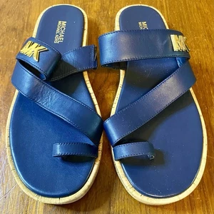 NEU Michael Kors Sandalen Größe 7 blau flach - Bild 1 von 4