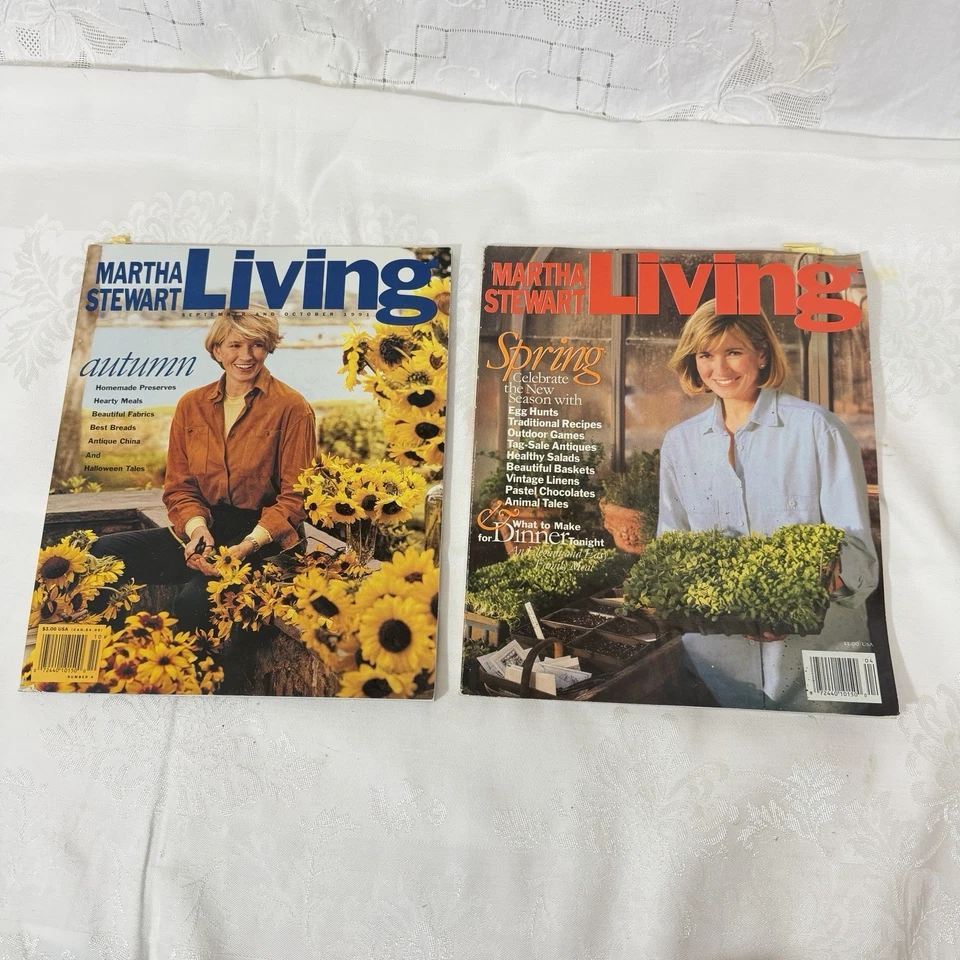 RARE: 1991 Martha Stewart Living - 2 Issues w/Recipe Cards Sept Oct - Spring Lot - Image 1 of 4