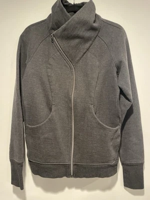 Jaqueta Lululemon Cozy Cuddle Up Feminina 10 Algodão Preto Cinza Athleisure Gym - Imagem 1 de 4