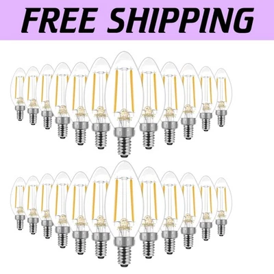 Energetic 3.5W E12 B10 Clear LED Bulbs - 40W Incandescent Equivalent, Pack of 24 - Image 1 of 4
