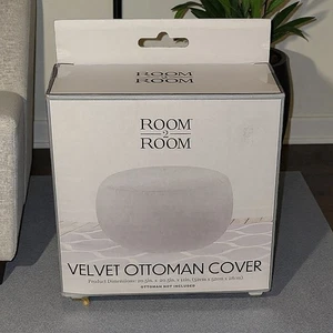 Cubierta otomana de terciopelo gris para 2 habitaciones - Imagen 1 de 4