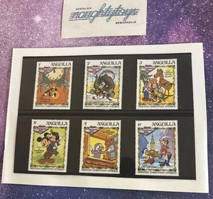 Vtg 1983 Anguilla Disney Postage Stamp Lot (6) Mickey Mouse Christmas Carol - Picture 1 of 7