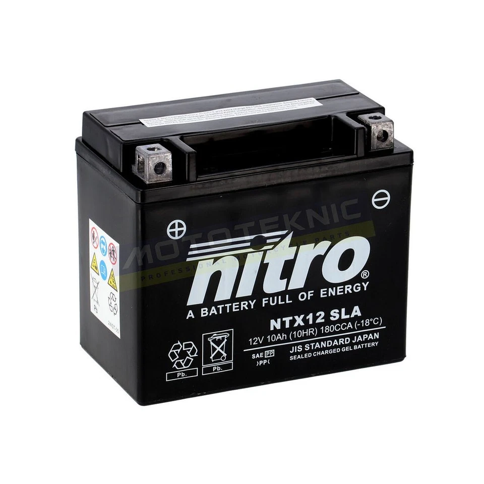 Nitro NTX12 AGM Gel Battery to fit DAELIM VJF 125 Fi Roadwin R (08-12) - Image 1 of 1