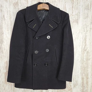 Cappotto vintage anni 60 US Navy lana pavone taglia 36 (S) navale Trenton abbigliamento sportivo 1968 - Foto 1 di 12