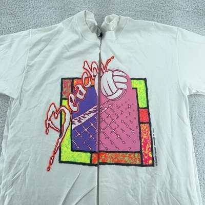 Camisa de voleibol de playa vintage que cambia de color térmico para hombre grande surf neón años 90 camiseta Foto 1 de 4