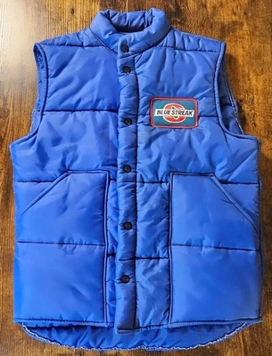 VTG 1980's King Louie Pro Fit Blue Streak Performance Gaskets Trucker Vest Sz M - Image 1 of 4