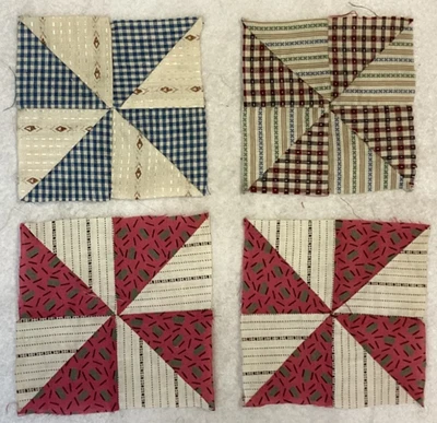 Juego de 48 telas vintage de bloques de molinete de la era de la Guerra Civil camisas arándano Foto 1 de 4