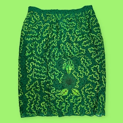 DE COLECCIÓN FALDA DE ENCAJE CON CUENTAS ESMERALDA MOD HIPPIE CÓCTEL FIESTA BOSQUE HADAS NÚCLEO CAPRICHO Foto 1 de 4