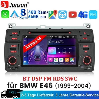 4GB+64GB Android 14 CarPlay Autoradio CD DVD Navi WiFi BMW 3er E46 320 Rover MG - Bild 1 von 4