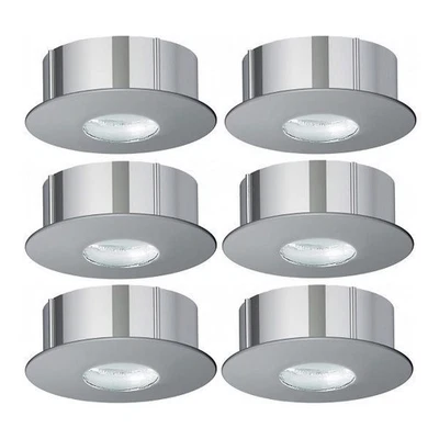 KIT 6 FARETTI INCASSO A LED 1W LUCE CALDA NICKEL CON TRASFORMATORE INCLUSO EGLO - Immagine 1 di 2