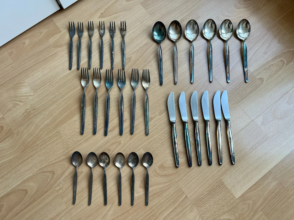 WMF Besteck  ZWILLING Friodur "Zürich" Patent versilbert - Vintage - 30-teilig - Bild 1 von 4