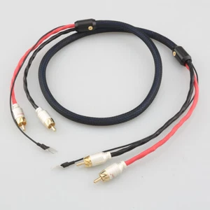 Cable de brazo fono blindado de 4 núcleos HiFi Audio 2 RCA a 2 RCA con cable de tierra - Imagen 1 de 9