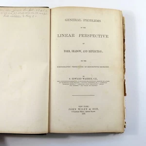 General Problems in the Linear Perspective Edward Warren 1868 Hardcover - Picture 1 of 11