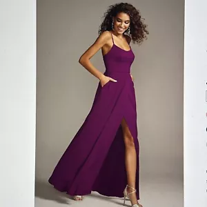 NEW David's Bridal Bridesmaids Dress Sangria Pink Womens Size 4 Spaghetti Straps - Picture 1 of 10