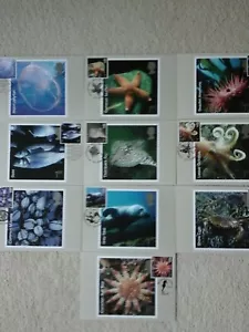 2007 SEA LIFE PACKAGE PHQ 294 SET 10 CARDS FDI FRONT + MNH SET + FDC PICT H/S - Picture 1 of 11