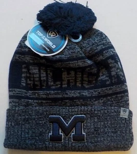 MICHIGAN WOLVERINES TOP OF THE WORLD WINTER BOMMELMÜTZE HERREN ACRYL STRICK - Bild 1 von 2