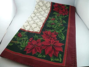 CHARTER CLUB Christmas Holiday Tablecloth Ivy Holly POINSETTIA Red Green 60X100 - Picture 1 of 7