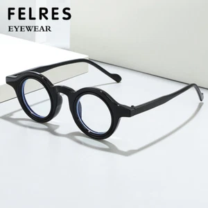 Round Eyeglasses Men Women Retro Fashion Clear Lens Full Frame Glasses Frames - Picture 1 of 31