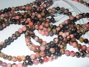 - Pietre Dure Forate a Filo - RODONITE sfera 6 mm 61-63 pz ca. - Picture 1 of 1