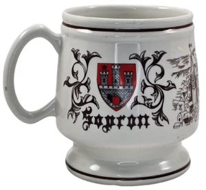 Vintage Hollohaza Hungary Sopron Civitas Fidelissiima Tall Coffee Tea Mug - Picture 1 of 14