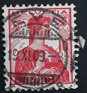 1909 Switzerland 10c dark red Helvetia stamp Vevey cds - Bild 1 von 2