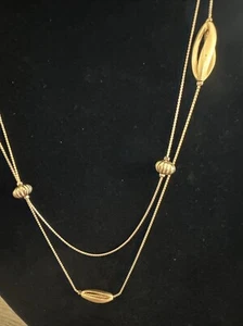 Vtg Elegant 2 Strand Goldtone Necklace Retro Late Century 30" - Picture 1 of 9