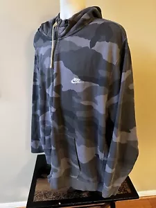 Nike Full Zip Embroidered Logo CAMO Long Sleeve Hoodie Jacket (4XLT) - Picture 1 of 9