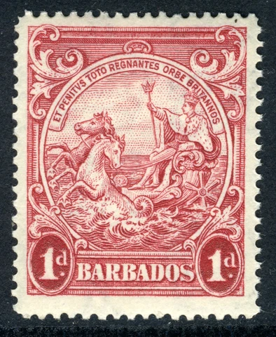 Barbados 1938 Badge of Colony 1d Scarlet MSCA Perf 14 SG 249a MNH UMM  U978 Cover