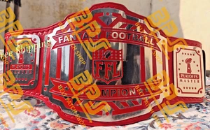 Customised Red FFL PLAYOFFS MASTER FANTASY FOOTBALL CHAMPION TITLE BELT 2mm bras - Picture 1 of 7