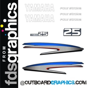Yamaha 25hp four stroke outboard engine decals/sticker kit - Picture 1 of 1
