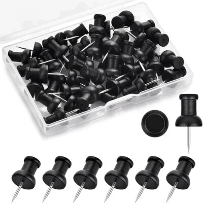 40PCS Wood Push Pins Decorative Thumb Tacks for Cork Bulletin Board - Image 1 of 4