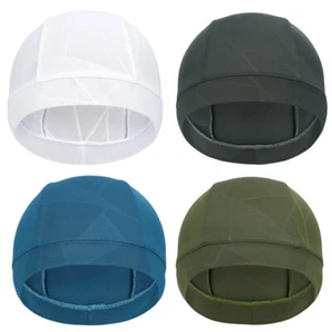 Men Women Sweat Wicking Cap Helmet Liner Skull Caps Head Wrap Do Doo Beanie Hat - Picture 1 of 34
