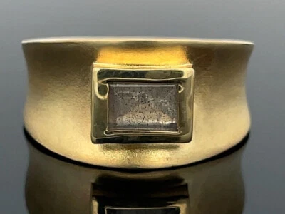 RING GR. 18 (CA.57) AUS 925/- SILBER VERGOLDET MIT LABRADORIT SCHMUCKJAGD - Bild 1 von 3