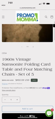 Samsonite Folding Card Table w/ 4 chairs  Rare Cover