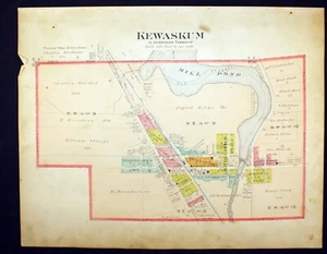 1915 Plat Map Village of Kewaskum or Barton Township Washington County WI - Picture 1 of 9
