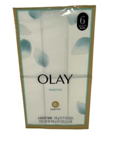 Olay Sensitive Skin Beauty Bar Soap 3.75 oz Each New in Box Sealed 6 Bars New - Picture 1 of 3