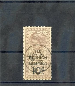 REUNION YT CP4 F-VF USED 1907 10c BROWN & BLACK BROWN, PARCEL POST $45 - Picture 1 of 1