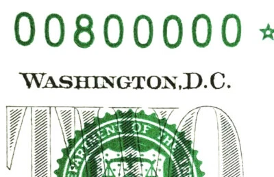 FANCY SERIAL NUMBER 00800000* binary $2 PMG 63 EPQ 2013 with 7 of kind zero 's - Image 1 of 3