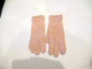 Pale pink knit gloves, c. 1960s, lot #2 - Picture 1 of 9