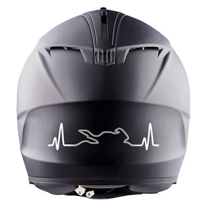 2er Set Bike Aufkleber Herzschlag Weiß 12x3cm Motorrad Auto Motorradhelm K158 - Picture 1 of 7